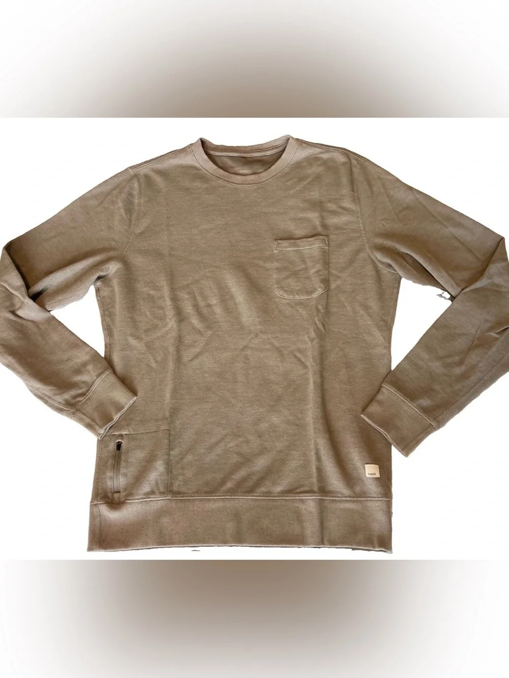 Vuori Jeffreys Pullover Long Sleeve Shirt Sweatshirt Light Taupe Mens M V218